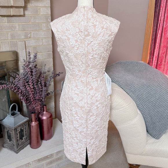 JS Collections Emery Faux Wrap Cocktail Dress - Champagne - Picture 7 of 16